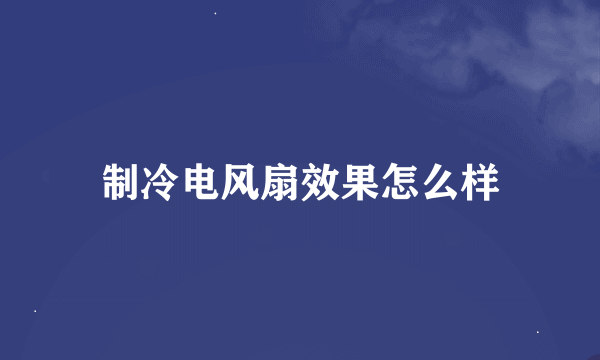 制冷电风扇效果怎么样