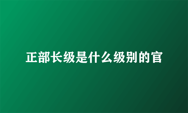 正部长级是什么级别的官