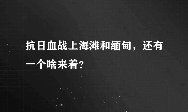 抗日血战上海滩和缅甸，还有一个啥来着？