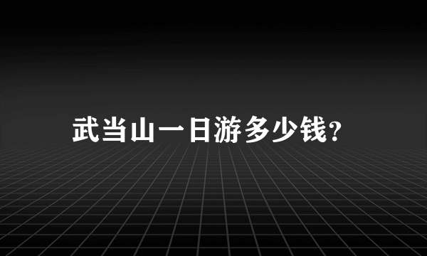 武当山一日游多少钱？