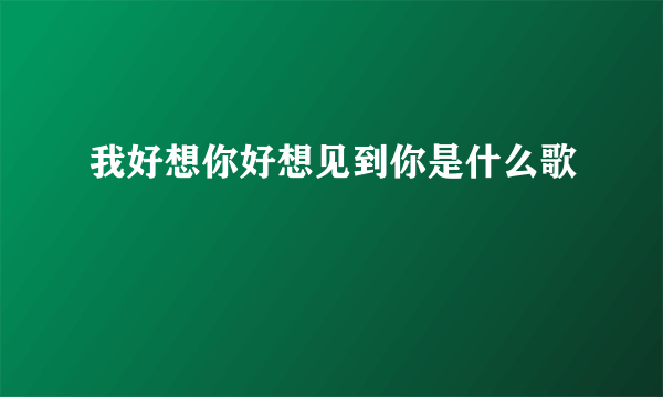 我好想你好想见到你是什么歌