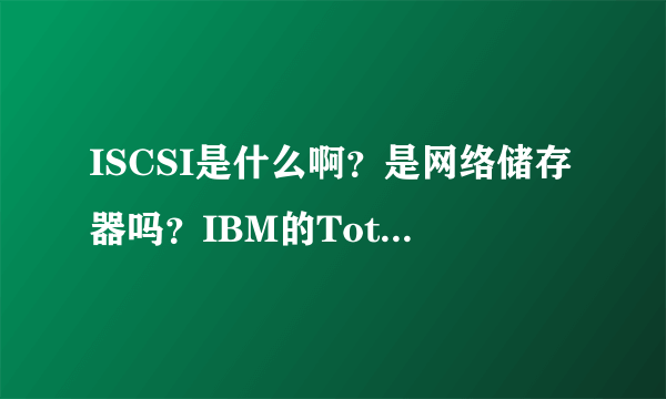 ISCSI是什么啊？是网络储存器吗？IBM的TotalStorage DS3400(1726-41X)、色卡司i8500是通过什么和主机相连