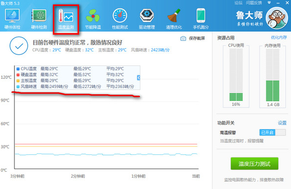 鲁大师怎么检测风扇转速