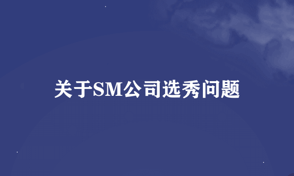 关于SM公司选秀问题