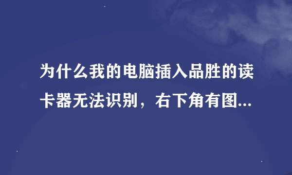 为什么我的电脑插入品胜的读卡器无法识别，右下角有图标，但是我的电脑里没有磁盘