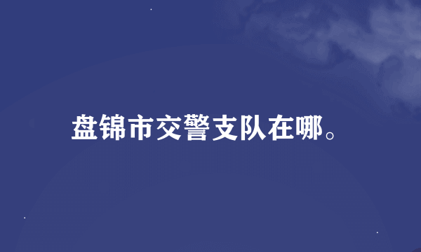 盘锦市交警支队在哪。