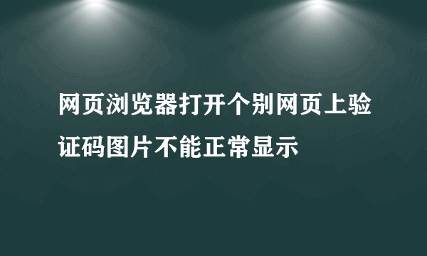 网页浏览器打开个别网页上验证码图片不能正常显示