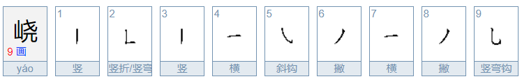 峣字取名的寓意是什么?