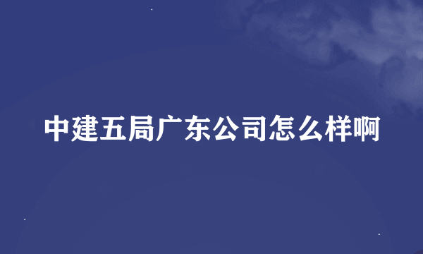 中建五局广东公司怎么样啊