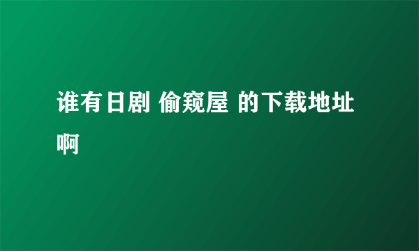 谁有日剧 偷窥屋 的下载地址啊