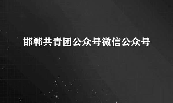 邯郸共青团公众号微信公众号