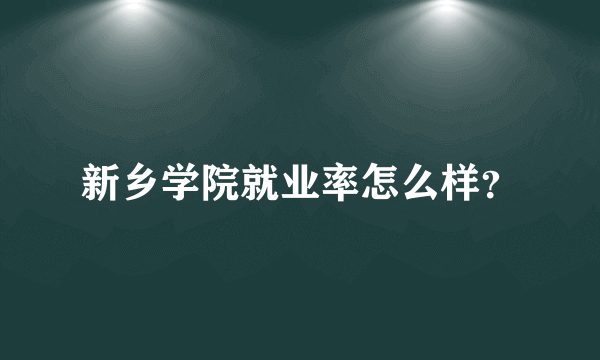 新乡学院就业率怎么样？