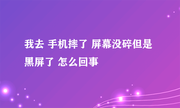 我去 手机摔了 屏幕没碎但是黑屏了 怎么回事