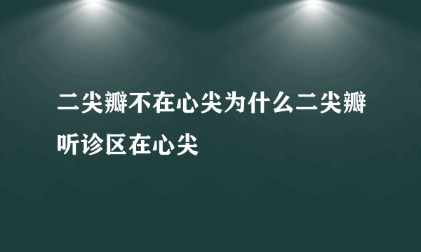 二尖瓣不在心尖为什么二尖瓣听诊区在心尖