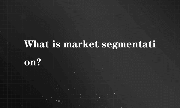 What is market segmentation?