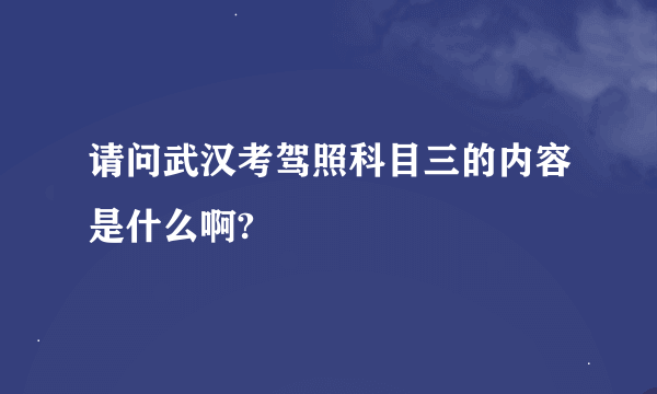 请问武汉考驾照科目三的内容是什么啊?