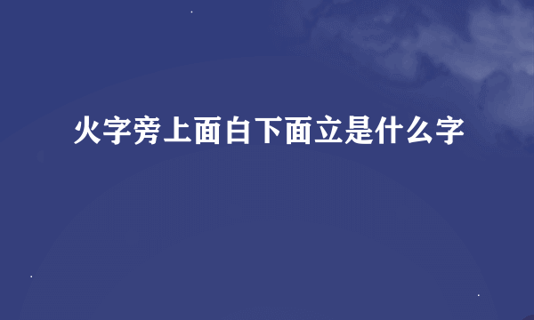 火字旁上面白下面立是什么字