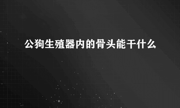 公狗生殖器内的骨头能干什么