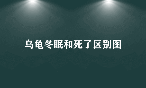 乌龟冬眠和死了区别图