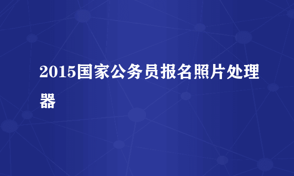 2015国家公务员报名照片处理器