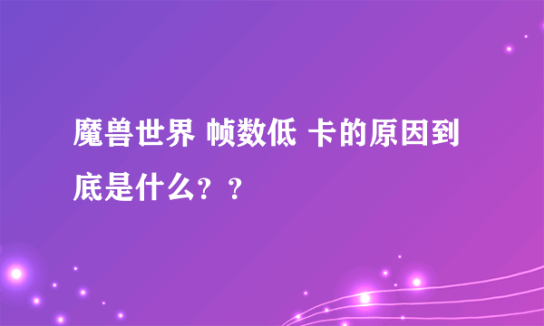 魔兽世界 帧数低 卡的原因到底是什么？？