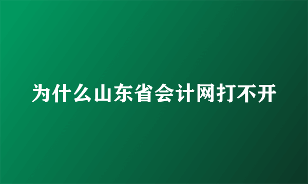 为什么山东省会计网打不开