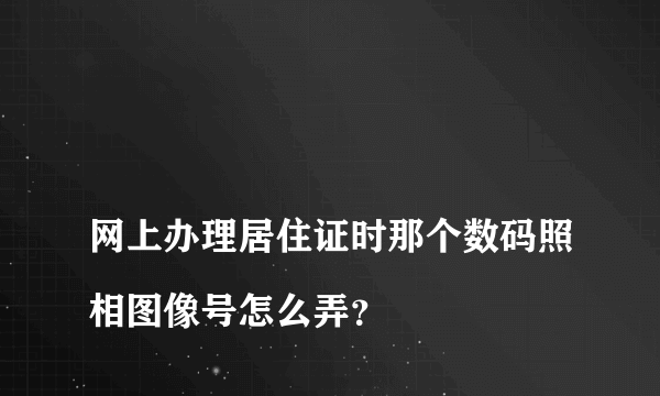 
网上办理居住证时那个数码照相图像号怎么弄？
