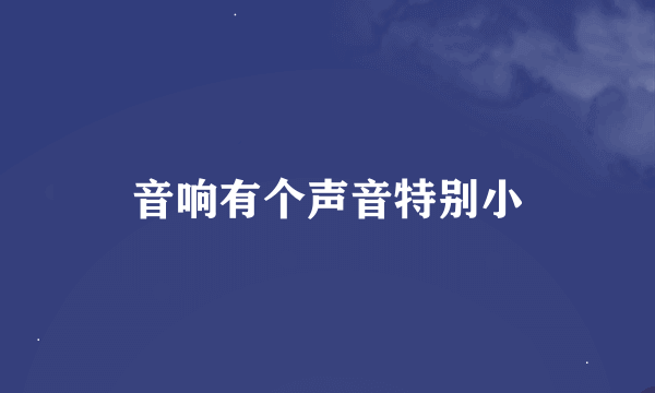 音响有个声音特别小