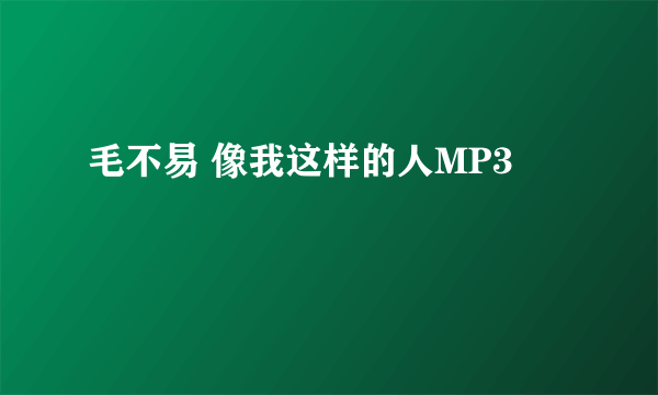 毛不易 像我这样的人MP3