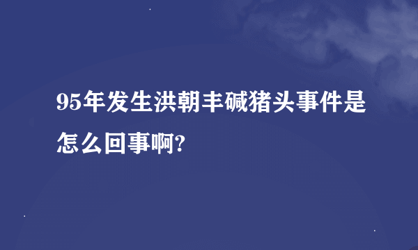 95年发生洪朝丰碱猪头事件是怎么回事啊?