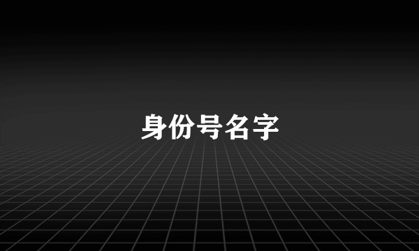 身份号名字