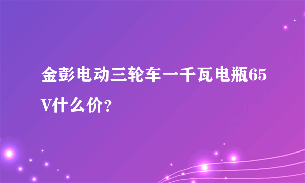 金彭电动三轮车一千瓦电瓶65V什么价？