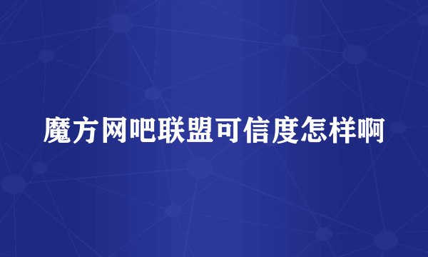 魔方网吧联盟可信度怎样啊