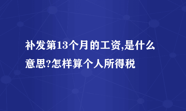 补发第13个月的工资,是什么意思?怎样算个人所得税