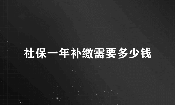 社保一年补缴需要多少钱