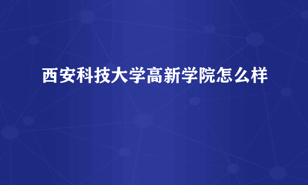 西安科技大学高新学院怎么样