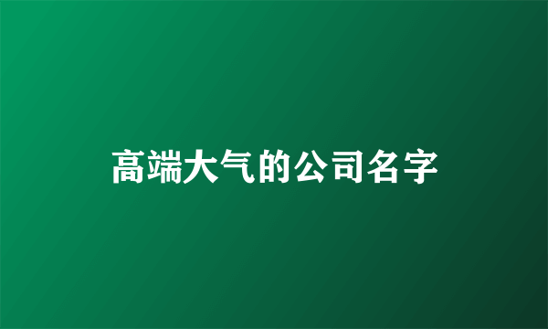 高端大气的公司名字