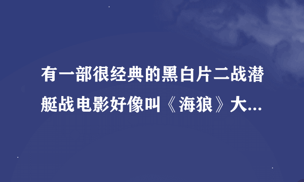 有一部很经典的黑白片二战潜艇战电影好像叫《海狼》大家有知道的么