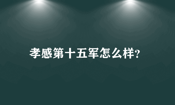 孝感第十五军怎么样？