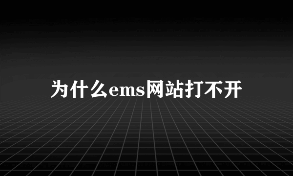 为什么ems网站打不开