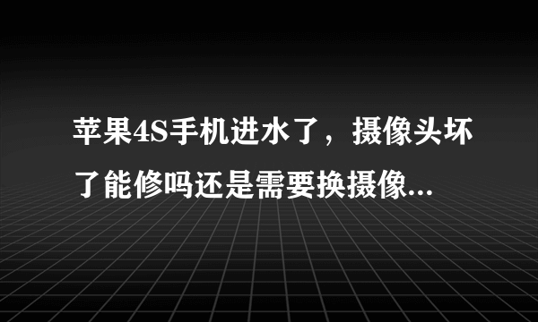 苹果4S手机进水了，摄像头坏了能修吗还是需要换摄像头？大概费用多少？望有经验者或专业人士回答