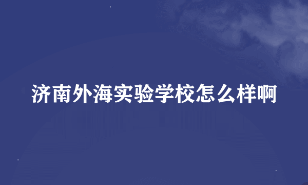 济南外海实验学校怎么样啊