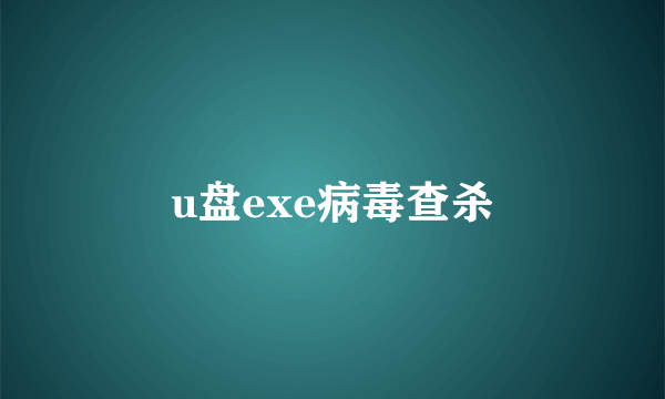 u盘exe病毒查杀