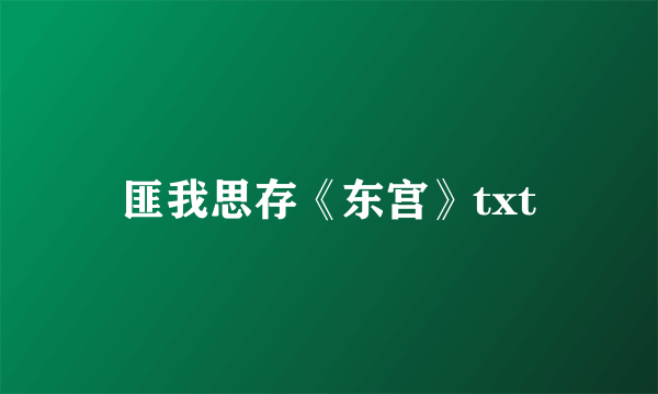 匪我思存《东宫》txt