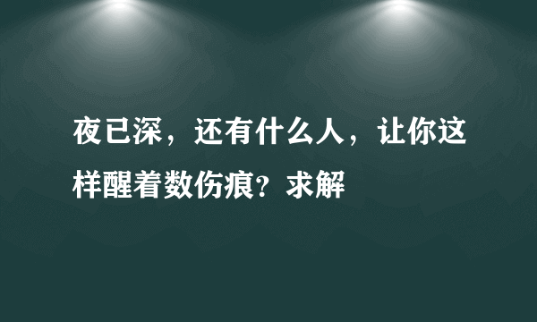 夜已深，还有什么人，让你这样醒着数伤痕？求解