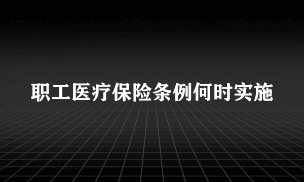 职工医疗保险条例何时实施