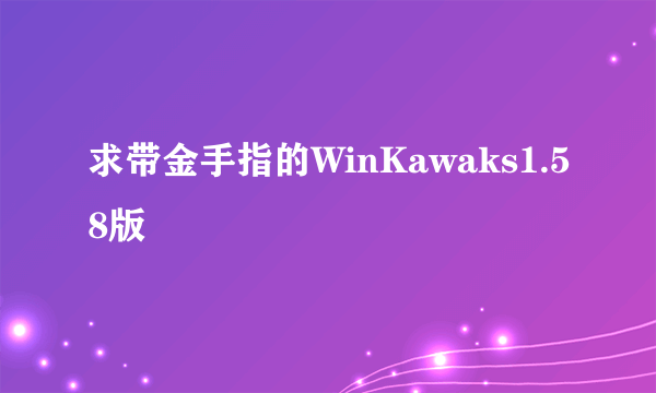 求带金手指的WinKawaks1.58版