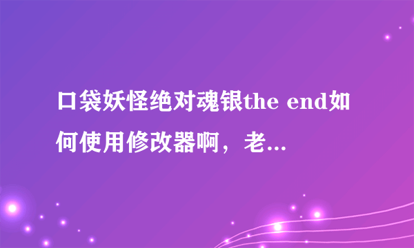 口袋妖怪绝对魂银the end如何使用修改器啊，老是被关进小黑屋