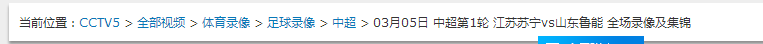 求本轮中超联赛江苏苏宁vs山东鲁能泰山的比赛录像回放！要央视的，跪求！谢谢！