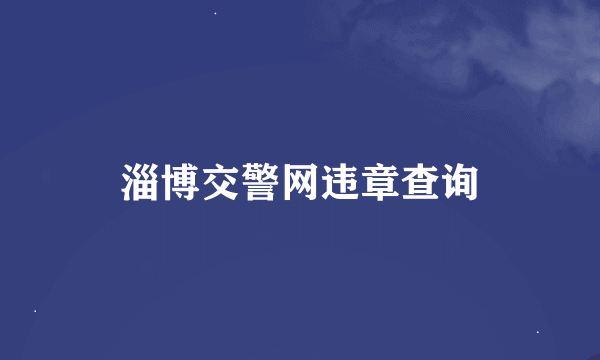 淄博交警网违章查询